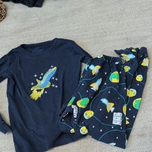 Navy Unisex Space 2 Piece Pajamas